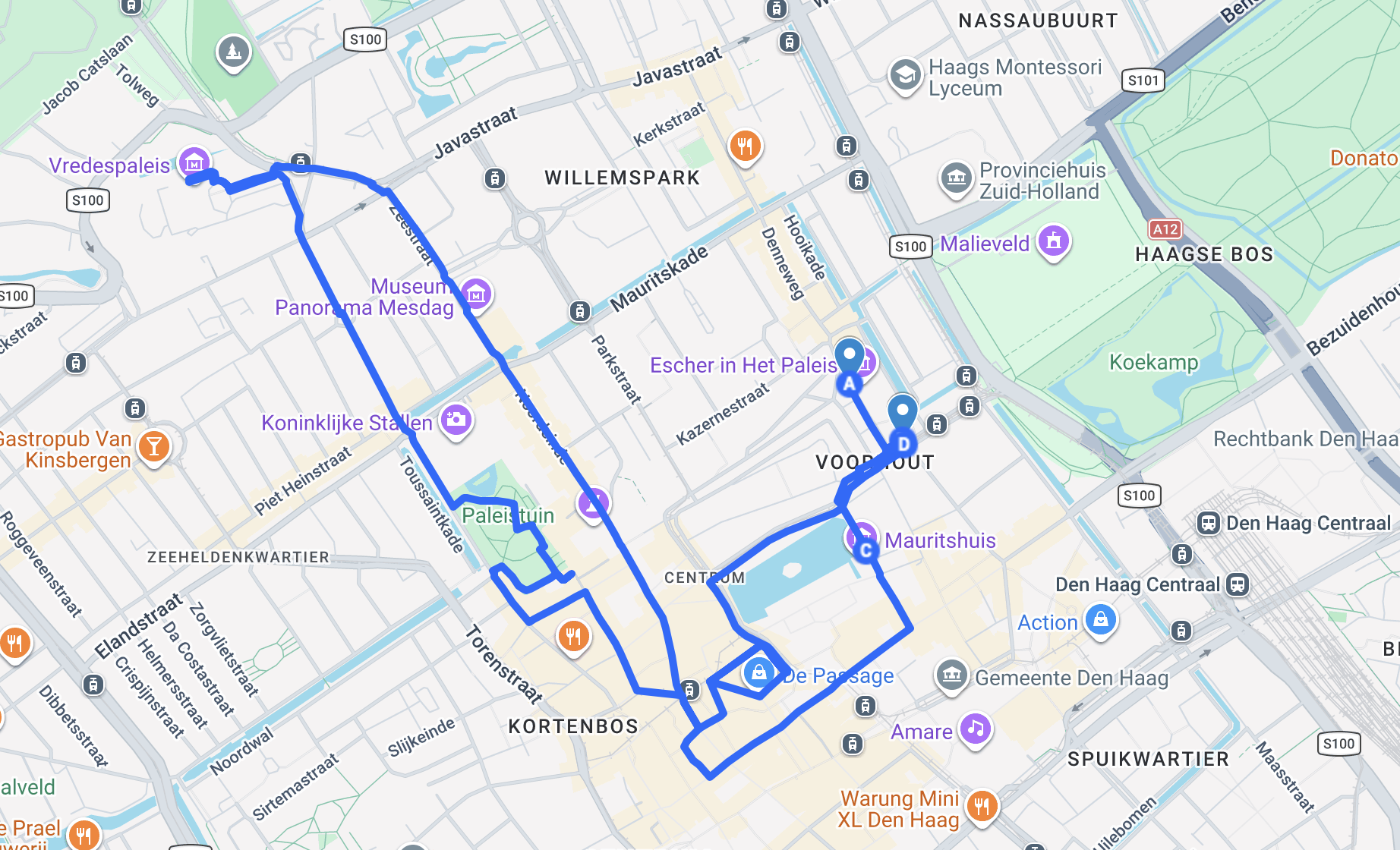 Rute — Haag, Scheveningen og en kort byrute til inspiration